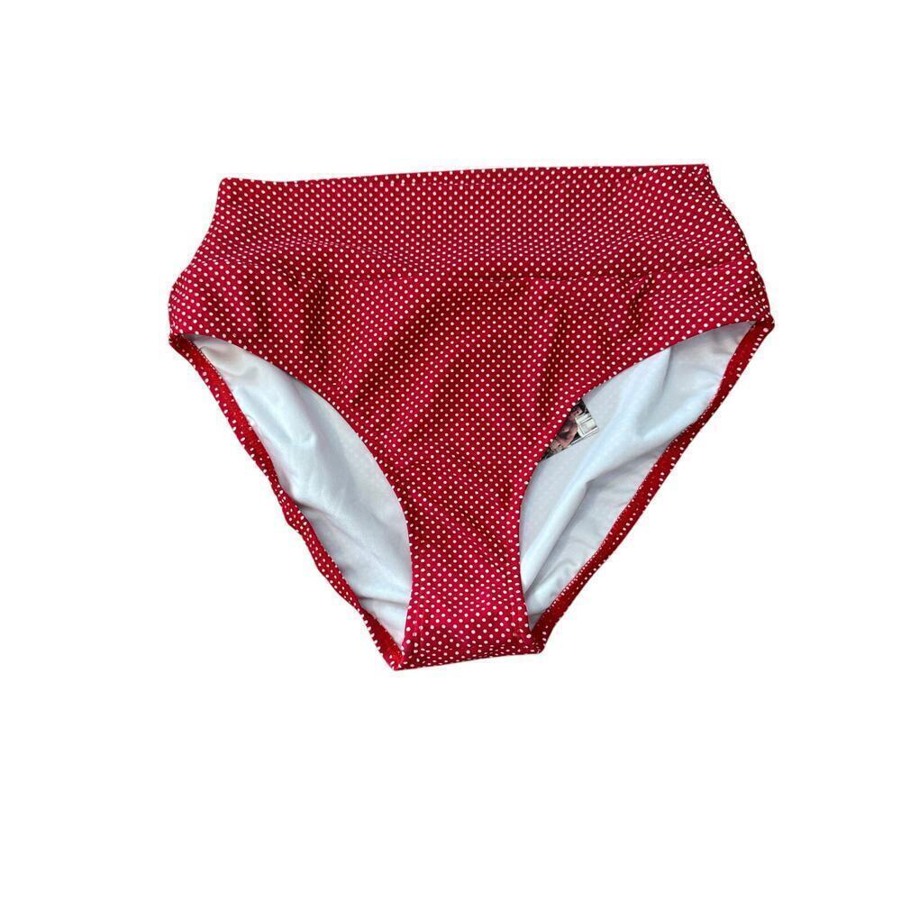 Hapari Women's Red & White Polka Dot Bikini Bottoms Size XL NWT